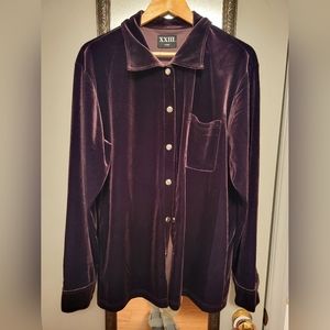 Men's velour shirt in chocolate size L